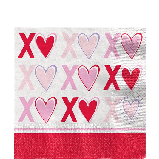 Sparkling Hearts Paper Napkins - 33cm (8pk)