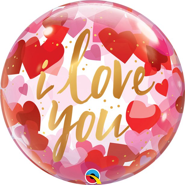 I love you Hearts Bubble Balloon - 22" – product image 1