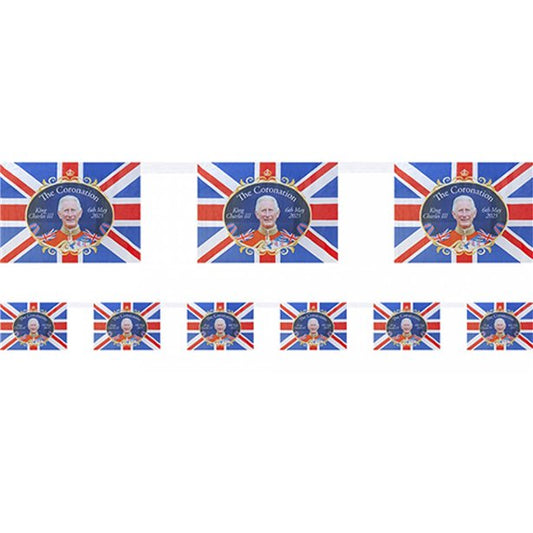 King Charles Coronation Material Bunting - 3.6m