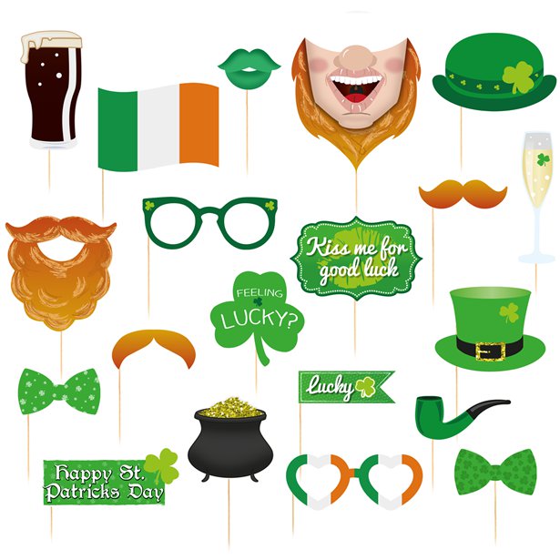 St. Patrick's Day Photo Booth Props (20pk)