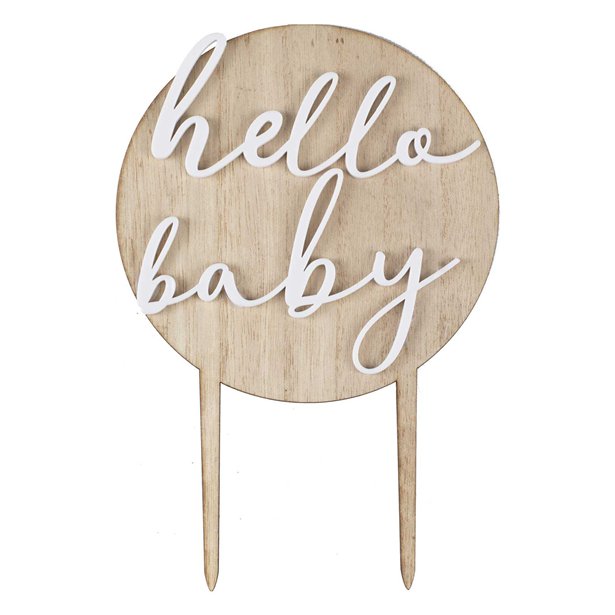 Hello Baby Wooden Cake Topper