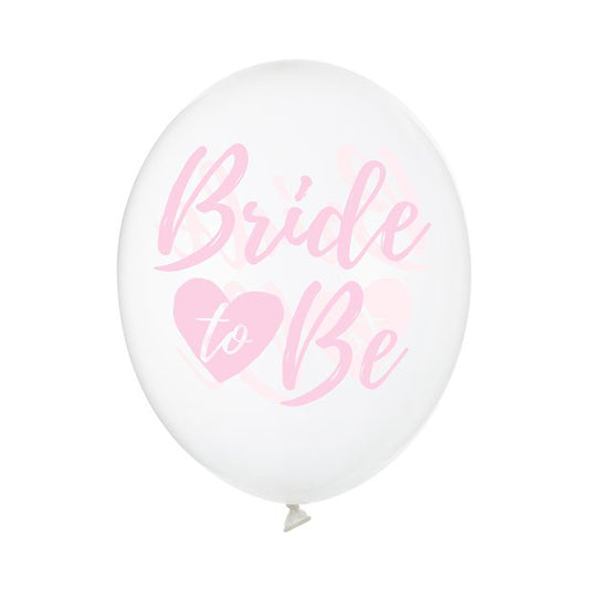 Bride To Be Clear Balloons - 12"Latex(6pk)