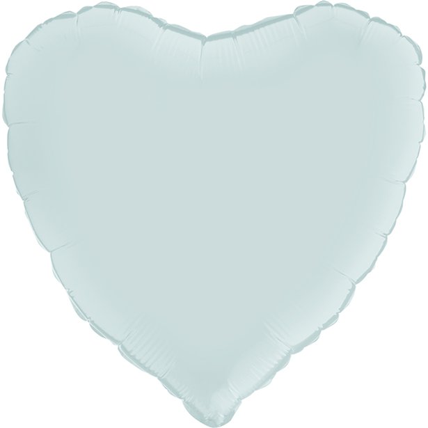 Satin Pastel Blue Heart Foil Balloon - 18"