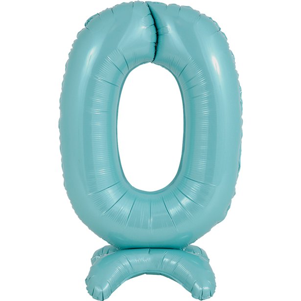 Pastel Blue Standing Number Balloons - 25" Air Fill – number 0 – product image 2