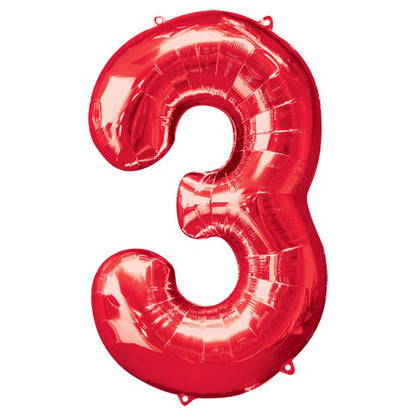 Red Foil Number Balloons - 34"