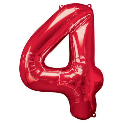 Red Foil Number Balloons - 34"