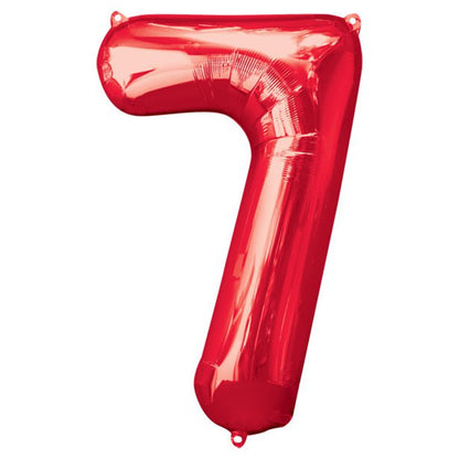 Red Foil Number Balloons - 34"