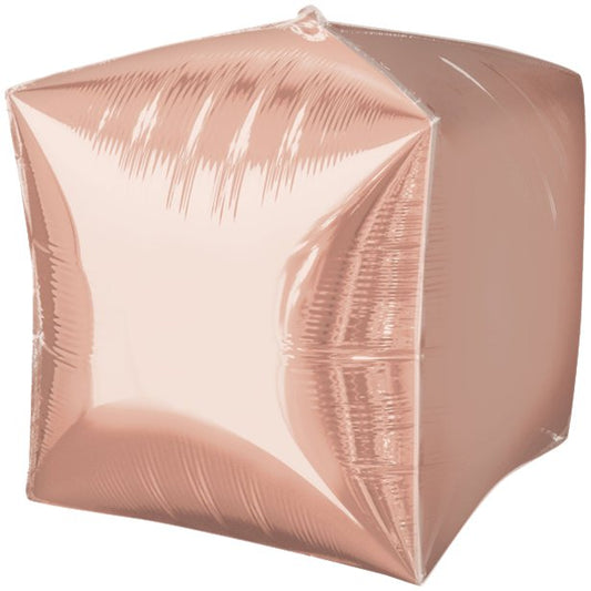 Rose Gold Cube Shaped Balloon - Unpacked 15" Foils (3pk)