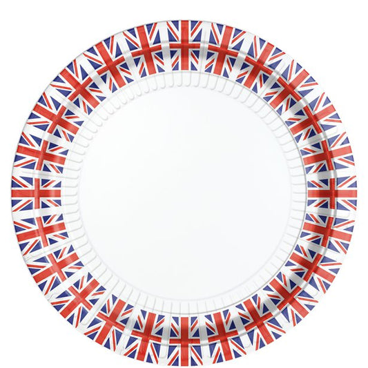 Union Jack Paper Plates - 23cm (8pk)