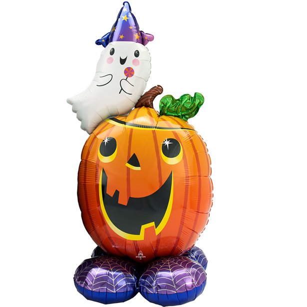 Pumpkin & Ghost Airloonz Balloon - 56"