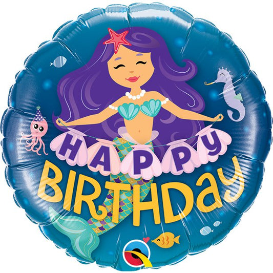 Happy Birthday' Mermaid Balloon - 18" Foil