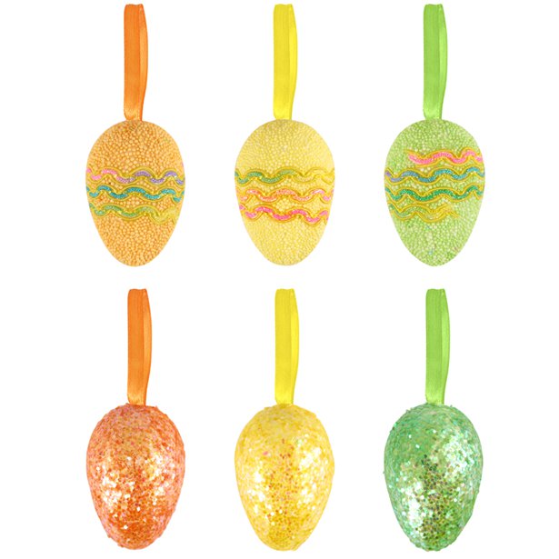 Glitter Easter Eggs - 8cm (6pk)