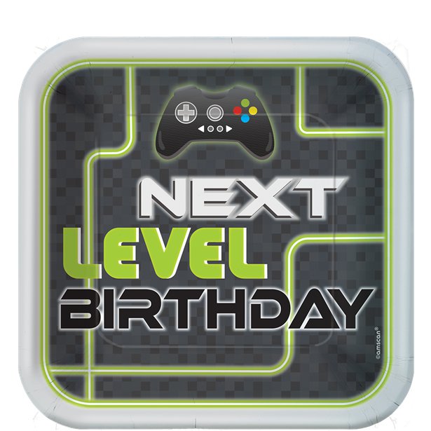 Level Up Paper Square Plate - 23cm (8pk)