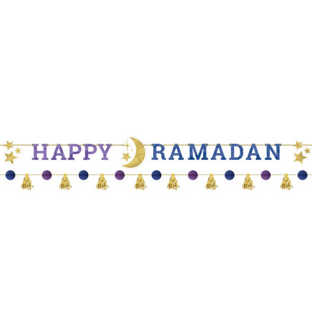 Happy Ramadan' Paper Banner Kit - 1.82m (2pk)