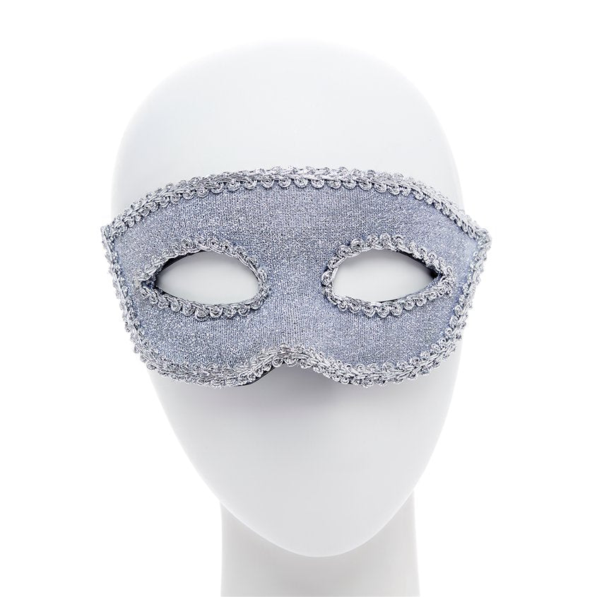 Silver Masquerade Mask with Ribbon – product image 1