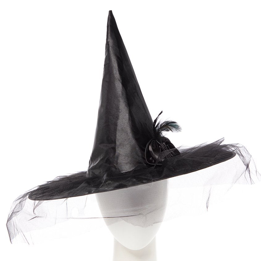Black Witch hat with Flower – product image 1