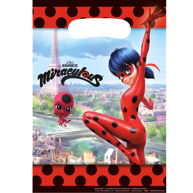 Miraculous Ladybug Plastic Party Bags (8pk) – product image 1