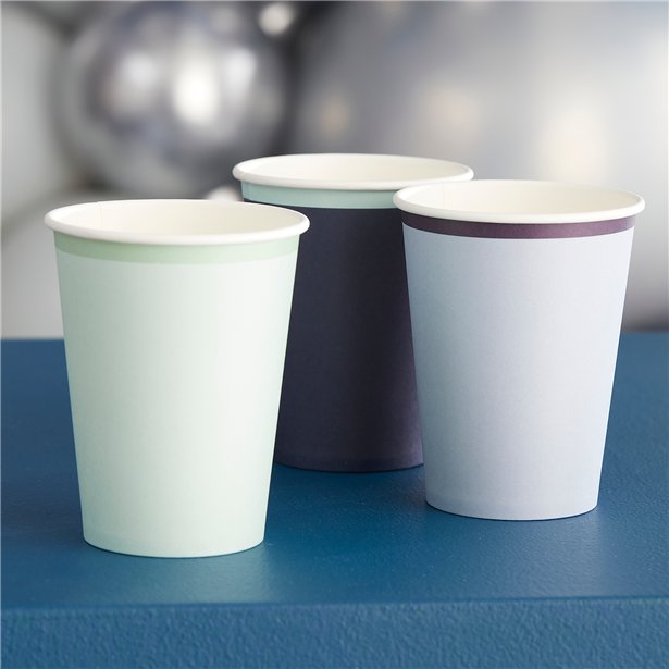 Mix It Up Blue Eco Paper Cups - 266ml (8pk)