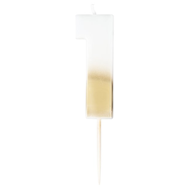 Gold Ombre Number 1 Candle - 5cm
