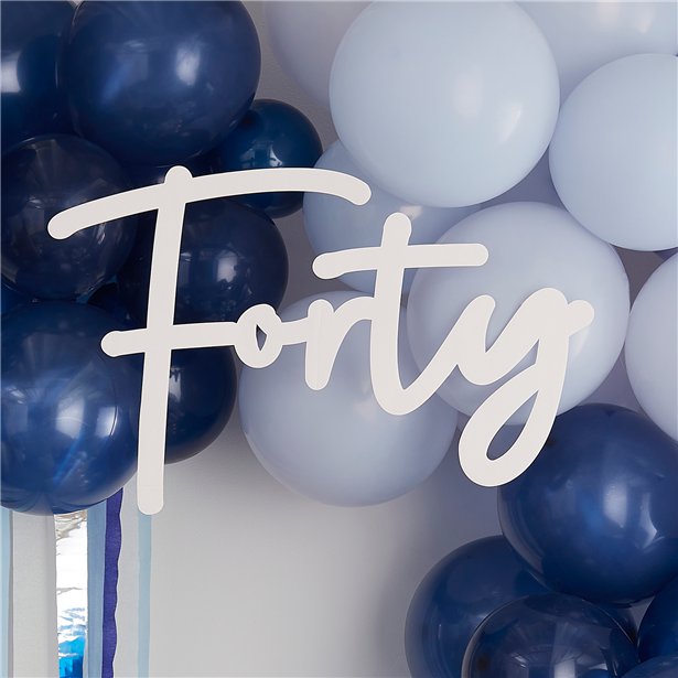 40 White Balloon Arch Sign – product image 1