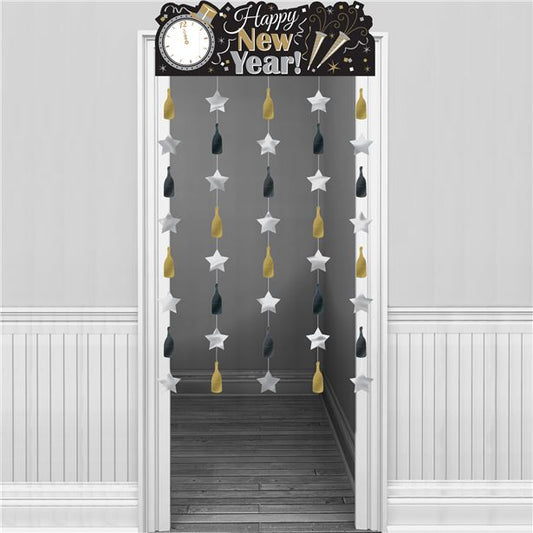 Metallic New Year's Eve Door Curtain - 1.95m