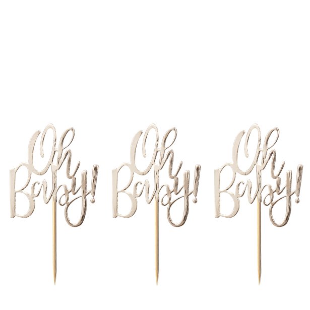 Oh Baby!' Gold Foil Cupcake Toppers (12pk) – product image 1
