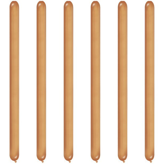 Gold Chrome Modelling Balloons - 260Q Latex (100pk)