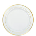 Premium White with Gold Trim Plastic Plates - 19cm (20pk) – product image 1