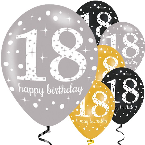 Sparkling Celebration 18th Birthday Balloons - 11" Latex (6pk)