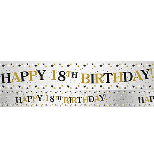 Sparkling Celebration 18th Foil Banner - 2.7m