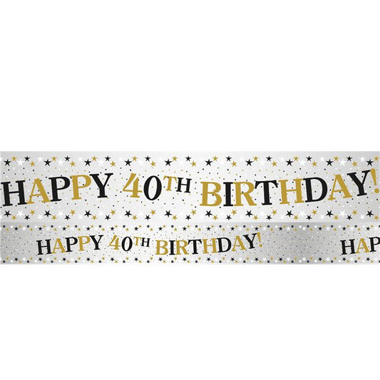Sparkling Celebration 40th Foil Banner - 2.7m