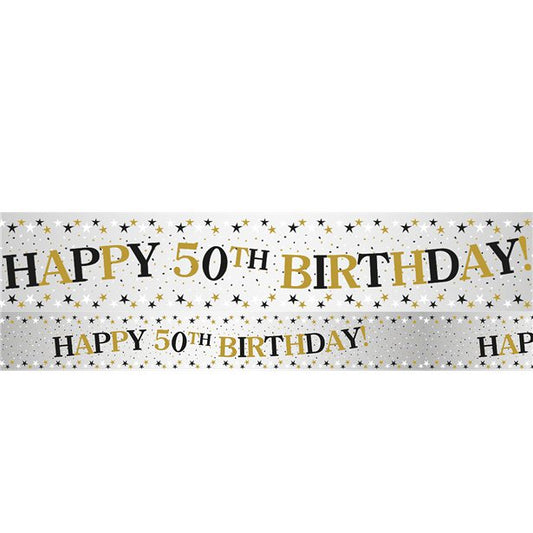 Sparkling Celebration 50th Foil Banner - 2.7m