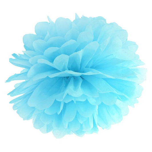 Turquoise Pom Pom Decoration - 25cm