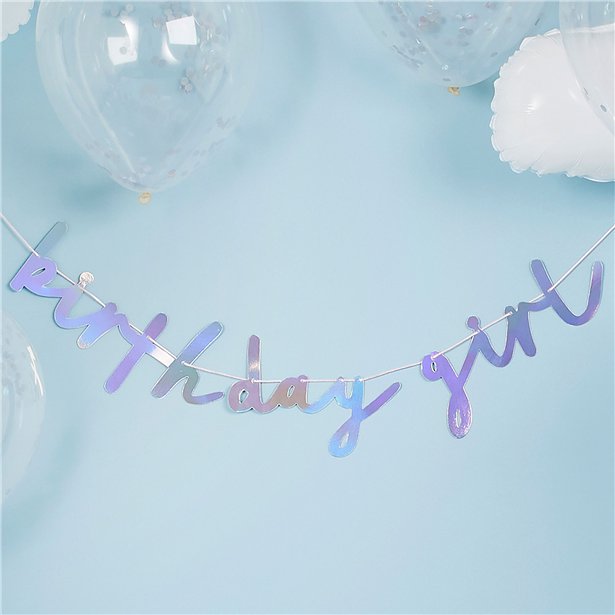 Iridescent 'Birthday Girl' Paper Banner - 2m – product image 2