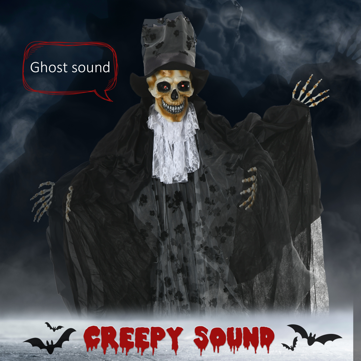 Outsunny 189cm Animated Prop Ghost Bridegroom, Indoor Halloween Decorations – product image 4