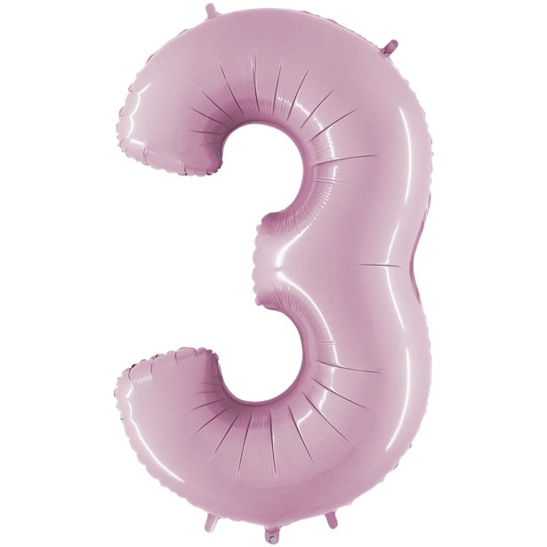 Pastel Pink Foil Number Balloons - 40" – number 3 – product image 5