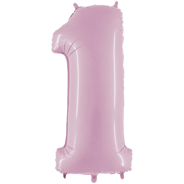 Pastel Pink Foil Number Balloons - 40" – number 1 – product image 3