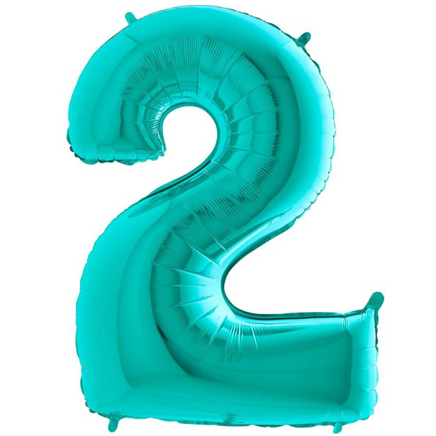 Tiffany Blue Foil Number Balloons - 40" – number 2 – product image 4