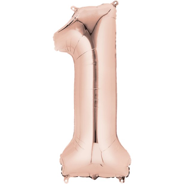 Rose Gold Foil Number Balloons - 34" – number 1 – product image 3