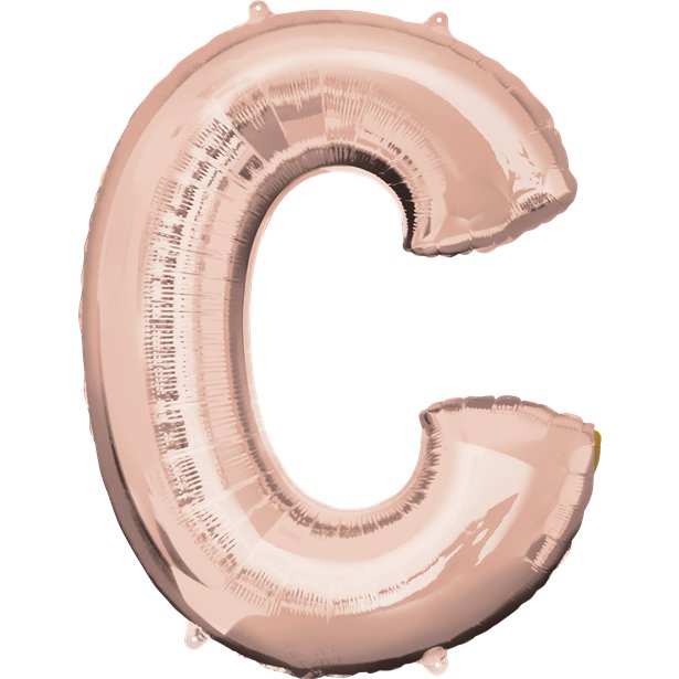 Rose Gold Letter C Balloon - 34 Foil