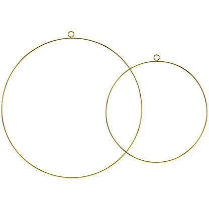 Hoops - Gold Metal Hanging Decorations (2pk)