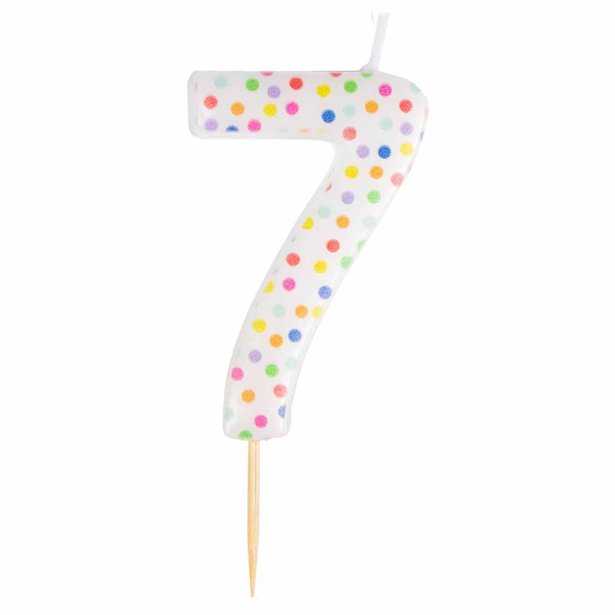 Number 7 Dots Candle