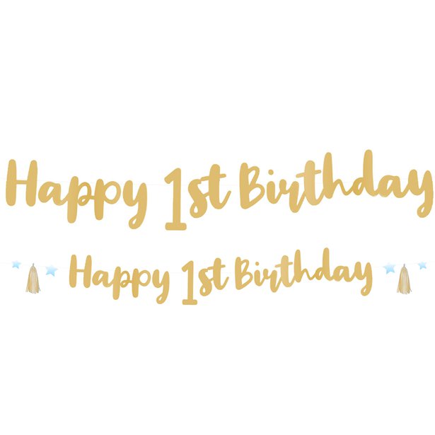 1st Birthday Blue Letter Banner - 1.8m – product image 1