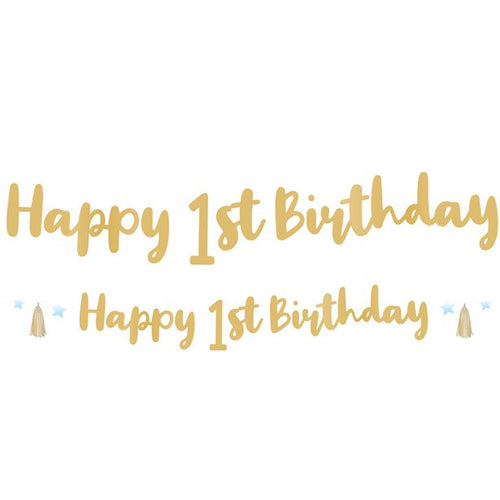 1st Birthday Blue Letter Banner - 1.8m – product image 1