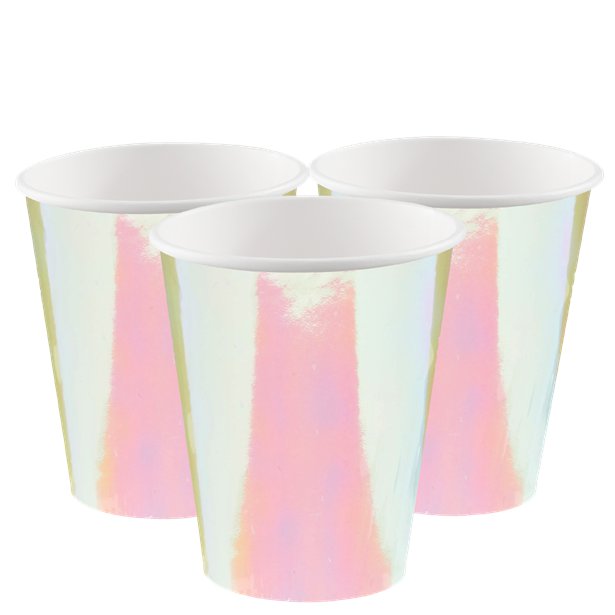 Girls Rule Iridescent Paper Party Cups - 250ml (8pk) – product image 1