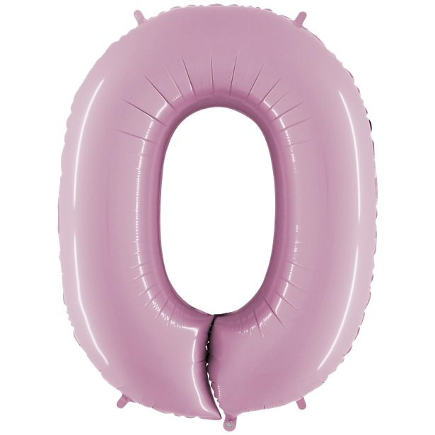 Pastel Pink Foil Number Balloons - 40" – number 0 – product image 2