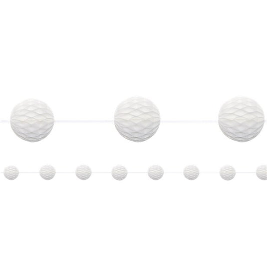 White Honeycomb Garland Decoration - 2.1m