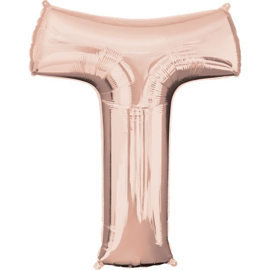 Rose Gold Letter T Balloon - 34 Foil