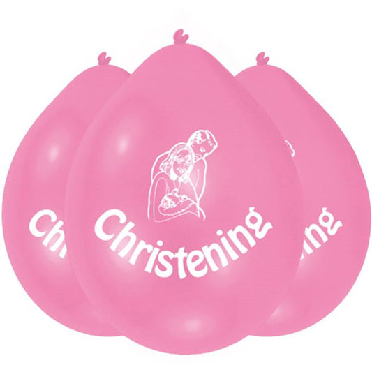 Christening Pink Balloons - 9'' Latex (10pk)
