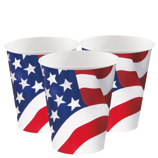 American Flag Paper Cups - 266ml (8pk) – product image 1